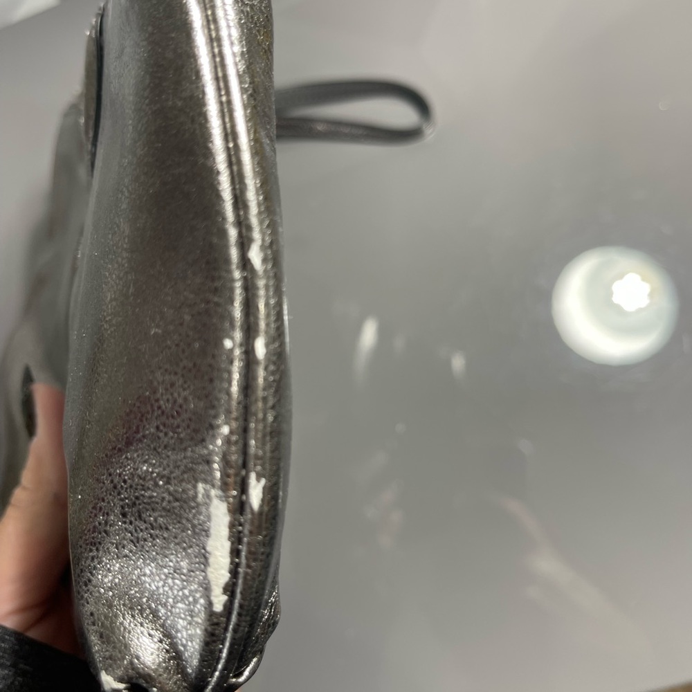 Coach Metallic Silver Wristlet - Picture 3 of 9